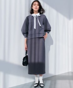 組曲 【WEB限定】パフスリーブ スウェットライクトップス