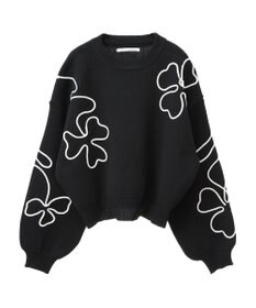 Green Parks ・ＥＬＥＮＣＡＲＥ　ＤＵＥ　コード刺繍花柄ニット