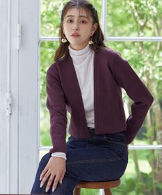 Tiaclasse L 【新色追加・洗える】ストレートショートニットボレロ