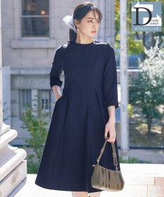 Tiaclasse 【ダブルストレッチ・洗える】フレアワンピース