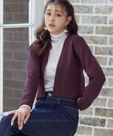 Tiaclasse L 【新色追加・洗える】ストレートショートニットボレロ