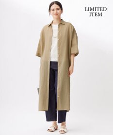 自由区 【カタログ掲載・WEB限定・接触冷感・洗える】シアーラミーローンシャツ ワンピース