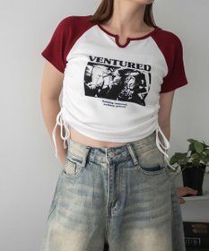 WEGO キーネックサイドレースアップちびT