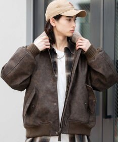 WEGO 【ユニセックス着用ITEM/MLサイズ展開】PU2WAYフライトブルゾン