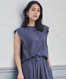 自由区 S 【セットアップ対応・接触冷感・UVケア・洗える】エアリーツイルノースリーブ ブラウス