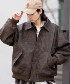 WEGO 【ユニセックス着用ITEM/MLサイズ展開】PU2WAYフライトブルゾン