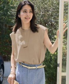 自由区 S 【セットアップ対応・接触冷感・UVケア・洗える】エアリーツイルノースリーブ ブラウス