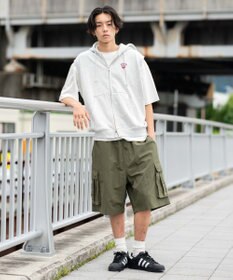 WEGO 【ユニセックス着用ITEM/MLサイズ展開】ワンポイントノースリジップパーカー