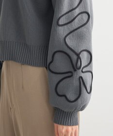 Green Parks ・ＥＬＥＮＣＡＲＥ　ＤＵＥ　コード刺繍花柄ニット