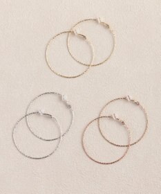 Phoebe ≪雑誌掲載商品≫ツイストラインフープイヤリング　ゴールド