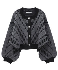 Green Parks ・ＥＬＥＮＣＡＲＥ　ＤＵＥ　ジャカードカーディガン