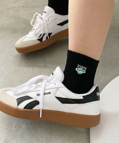 WEGO モチーフ刺繍アンクル底パイルソックス