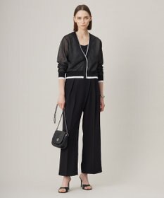 ICB 【洗える】シルフィルダブルクロス ワイドパンツ