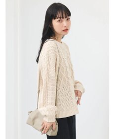 earth music&ecology ウォッシャブルケーブルプルオーバー