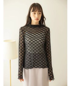 earth music&ecology ハイネックシアーフラワーインナー