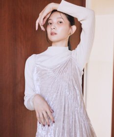 earth music&ecology クラッシュベロアシャーリングワンピース