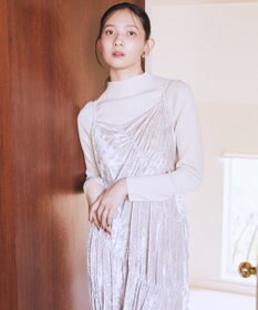 earth music&ecology クラッシュベロアシャーリングワンピース