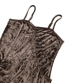 earth music&ecology クラッシュベロアシャーリングワンピース