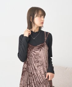 earth music&ecology クラッシュベロアシャーリングワンピース