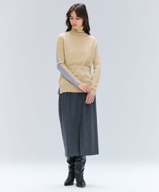 BEIGE， 【洗える・VERY NaVY12月号掲載】LA MONNAIE / バイカラーウールタートルニット