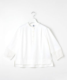 J.PRESS LADIES 【洗える】プレーティングジャージー バンドカラー カットソー