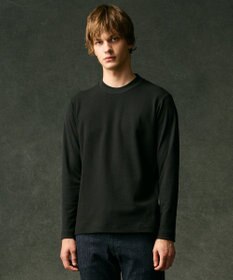 JOSEPH ABBOUD 【エコ素材和紙使用/日本素材/日本縫製/軽量/通気性/速乾性】和紙フライス×ハニカムＴシャツ ブラック系