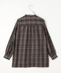 J.PRESS LADIES 【洗える】綿セルロースクリアチェック スタンドカラー ブラウス