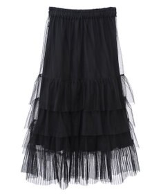 Green Parks ２ｗａｙチュールティアードフリルスカート（ペチ付き）