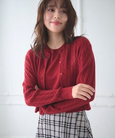 Feroux 【古畑星夏さん着用・アンサンブル】ロゴ刺繍入りケーブルアンサンブル ニット