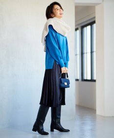 自由区 【WEB限定・洗える】ロイヤルサテンプリーツ スカート