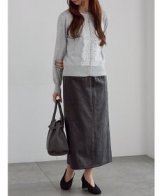 Te chichi フロントレースクルーネックカーディガン