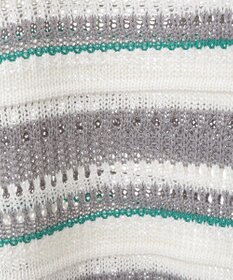 earth music&ecology キラキラボタン透かしニットポロ