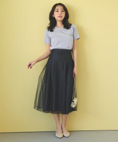 Feroux 【UVケア】パールネック Tシャツ