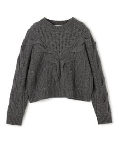 BEIGE， RULE / ウールカシミヤアラン編みクロップドニット