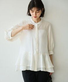 #Newans 【洗える】ダブルフリルヘムシアーシャツ