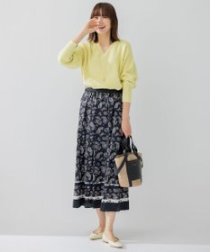 23区 L 【洗える】コンパクトコットンポリエステル Vネック ニット