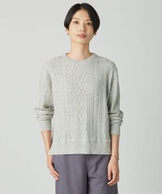 J.PRESS LADIES NEP クルーネック ケーブルニット