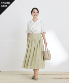 Tiaclasse L 【セットアップ対応】シアーチェックフレアスカート