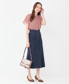 ANY SIS 【洗える】シフォンプリント ブラウス