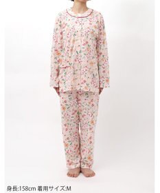 Wing パジャマ 長袖 長ズボン 綿100%(本体) 天竺素材 レディース EP8071 ウイング／ワコール