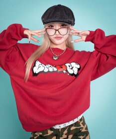 WEGO 【ユニセックス着用ITEM/MLサイズ展開】ハートモチーフプルオーバー