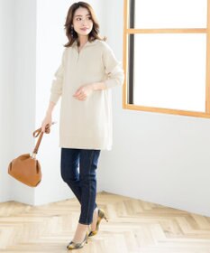 Tiaclasse 【洗える】ハーフジップニットチュニック