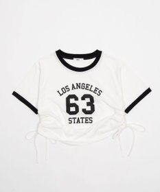 WEGO グラフィックサイドリボンドロストショートT