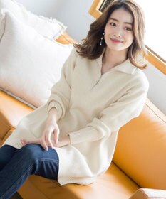 Tiaclasse 【洗える】ハーフジップニットチュニック