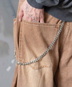 WEGO チェーン付きバルーンデニムパンツ