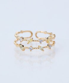 Phoebe ハーモニーカラーダブルラインリング