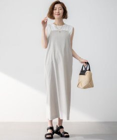 23区 L 【新色追加/洗える】コットンベアジャージー ノースリーブ Tシャツ