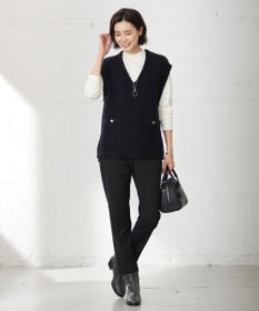 J.PRESS LADIES L 【WEB限定カラーあり・洗える】T/Rアルガンシルク テーパード パンツ