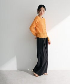 Green Parks クロップドボートネック表面感プルオーバー