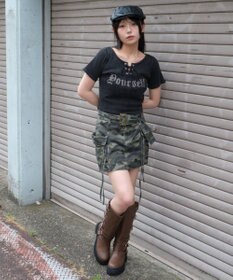 WEGO グラフィックレースアップちびT